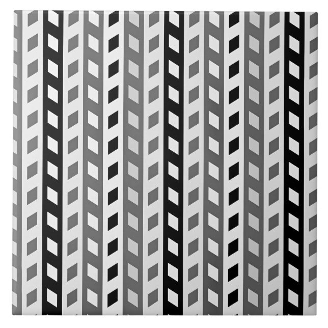 Geometrisk design, grå, svart, vit, kakelplatta (Framsidan)
