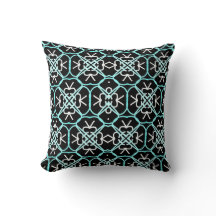 Geometrisk design i Aqua Blue, White and Black