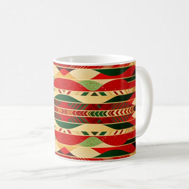 Geometrisk design i Desert Färg Kaffemugg (Framsida höger)