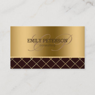 Geometrisk design i guld och Brun Visitkort