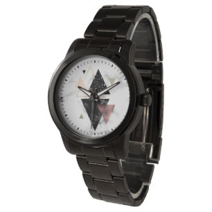 Geometrisk design i Metall Armbandsur