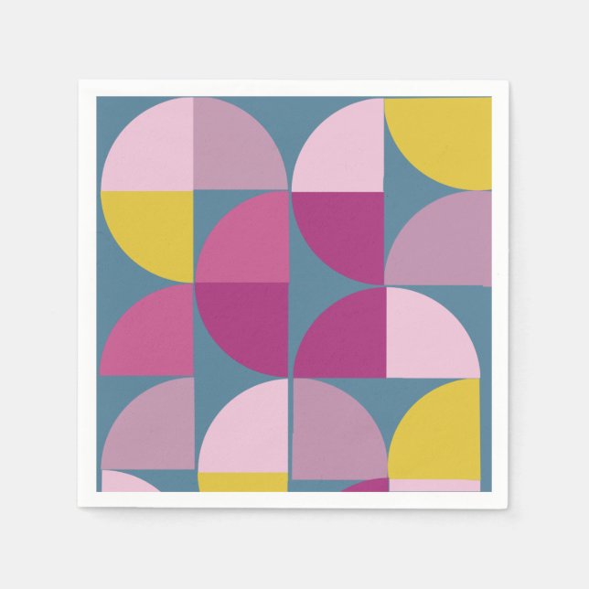 Geometrisk design i mitten av århundradet pappersservett (Framsidan)