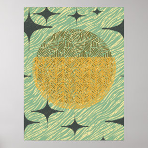 Geometrisk design i mitten av århundradet poster
