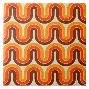 Geometrisk design i Stil på 70-talet Kakelplatta