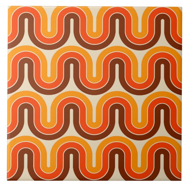 Geometrisk design i Stil på 70-talet Kakelplatta (Framsidan)