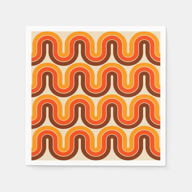 Geometrisk design i Stil på 70-talet Pappersservett (Framsidan)