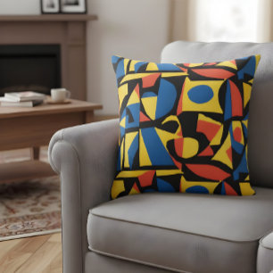 Geometrisk design inspirerad av Picassos solblommo Kudde