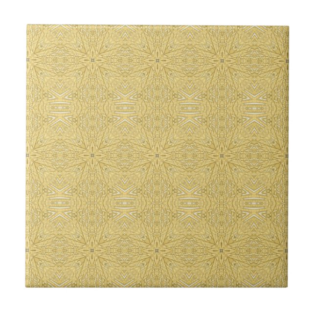 Geometrisk design med gyllene stjärnor, vacker kakelplatta (Framsidan)