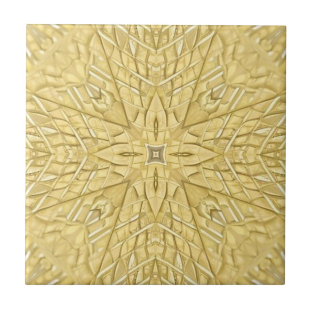 Geometrisk design med gyllene stjärnor, vacker kakelplatta (Framsidan)