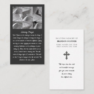 Geometrisk design Serenity Prayer Vit och Grå Visitkort