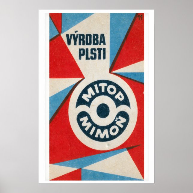 Geometrisk design Tjeckoslovakien mitten av 1900-t Poster (Framsidan)