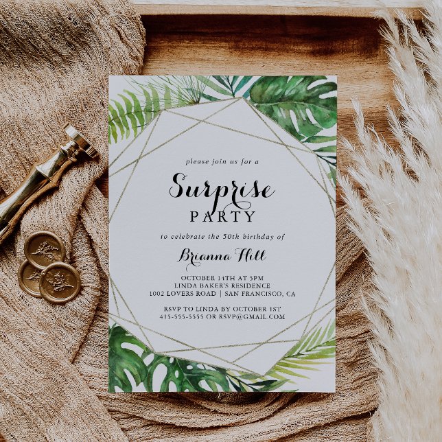 Geometrisk destination Tropical Surprise Party Inbjudningar (Skapare uppladdad)