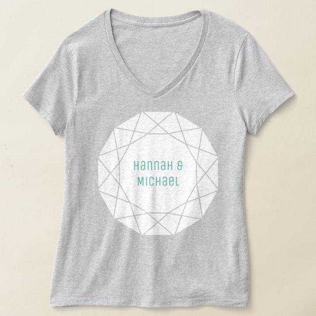 Geometrisk Diamant Rund T-Shirt (Laydown)