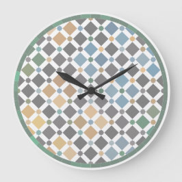 Geometrisk diamantmönstrad väggklocka – Modern Alh