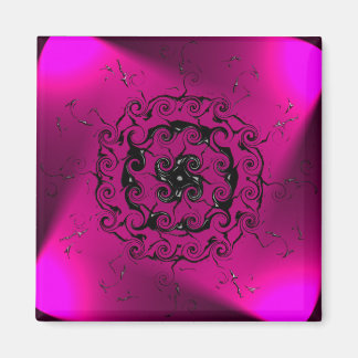 Geometrisk digital konst, spiral lila magnet