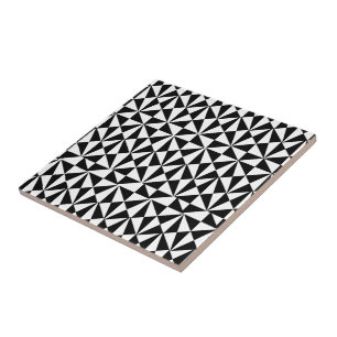 Geometrisk djärv Retro funkysvartvit Kakelplatta