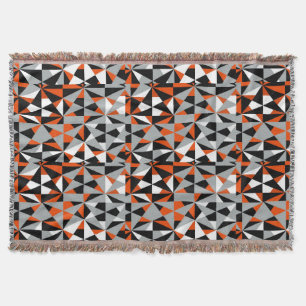 Geometrisk djärv Retro skraj orange grå Filt