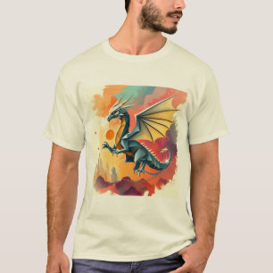 Geometrisk drake t shirt