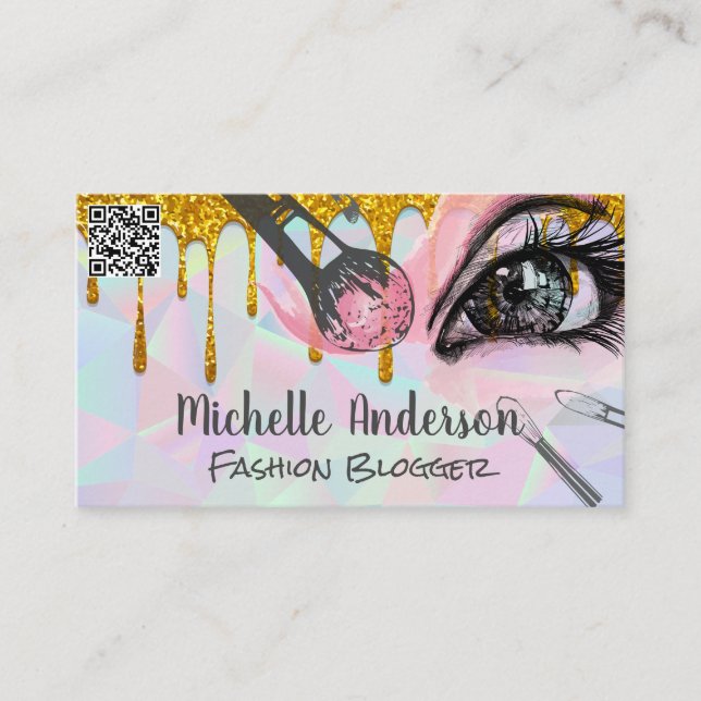 Geometrisk | Drivrutin för Makeup-penslar Glitter Visitkort (Framsida)