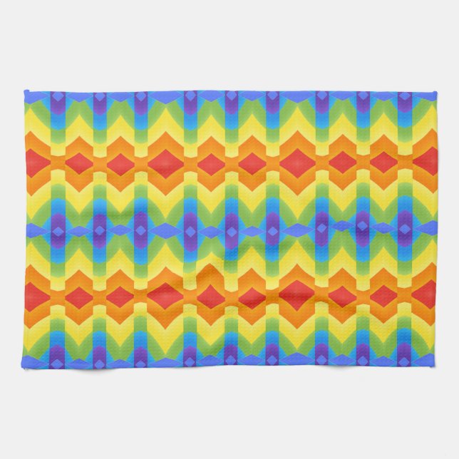 Geometrisk elegan i flera färg kökshandduk (Horisontell)
