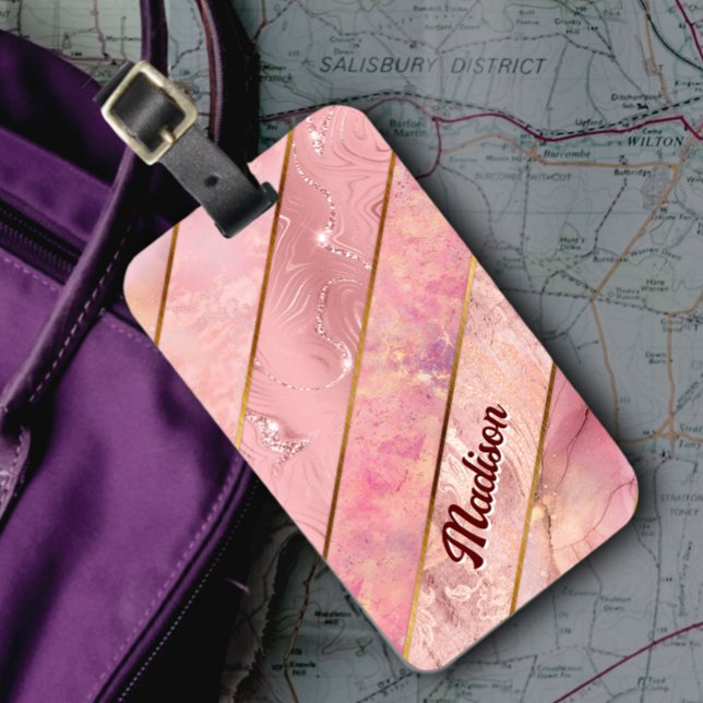 Geometrisk elegant för chic ro guld bagagebricka (Skapare uppladdad)