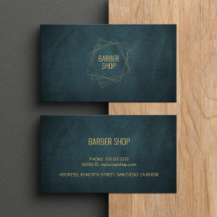 Geometrisk elegant för guld-typografi i Barber-but Visitkort