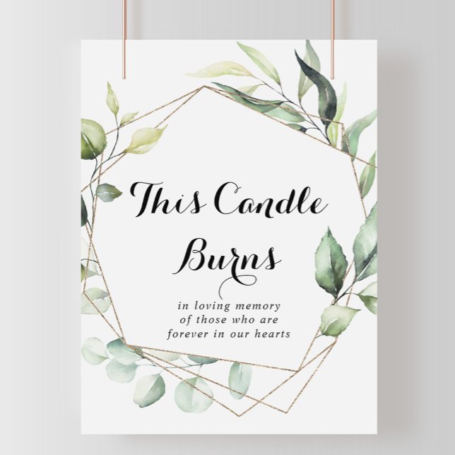 Geometrisk Elegant Guld Ljusstake Brinner Skylt (Skapare uppladdad)