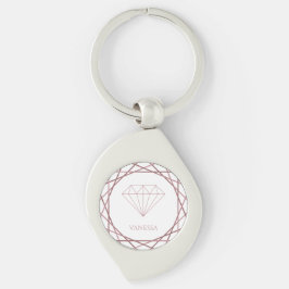 Geometrisk elegant Ro Guld Swirl Silverfärgad Nyckelring