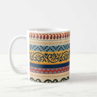 Geometrisk etnisk bakgrund: sömlös ornament bakgru kaffemugg
