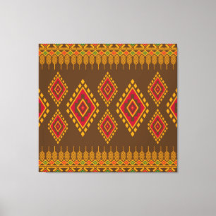 Geometrisk etnisk, traditionell design, sömlös bas canvastryck