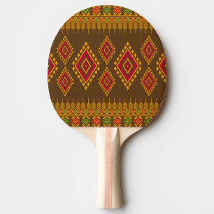 Geometrisk etnisk, traditionell design, sömlös bas pingisracket