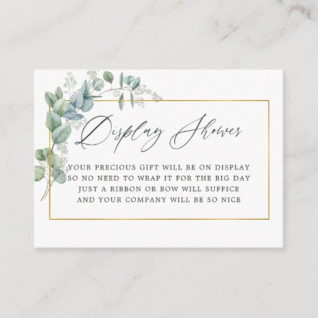 Geometrisk Eucalyptus Bröllopsdusch Display Dusch Tilläggskort (Framsida)