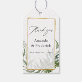 Geometrisk eukalyptus Bröllop Presentetikett