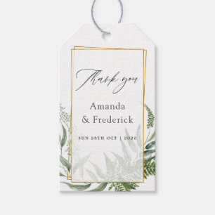 Geometrisk eukalyptus Bröllop Presentetikett