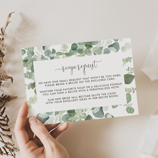 Geometrisk Eukalyptus Bröllopsrecept Förfrågan  Tilläggskort (Skapare uppladdad)
