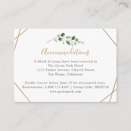 Geometrisk eukalyptus Greenery-inkvartering Tilläggskort