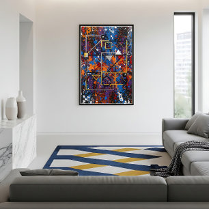 Geometrisk explosion Urban Abstrakt Canvastryck
