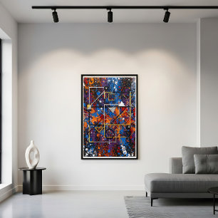 Geometrisk explosion Urban Abstrakt Poster
