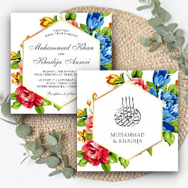Geometrisk Falsk Guld Livlig Blommig Islamisk Bröl Inbjudningar