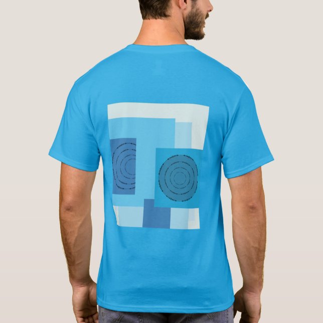 Geometrisk Färgblockering för Herr T-shirt (Baksida)