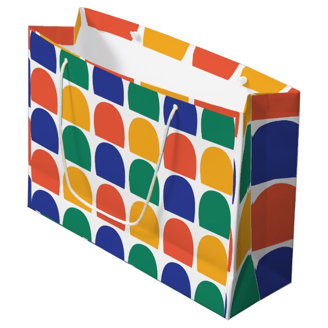 Geometrisk färgfull halvcirkel (Framsidan Vinklad)