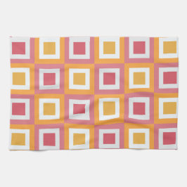 Geometrisk färgfylld kvadrat kökshandduk