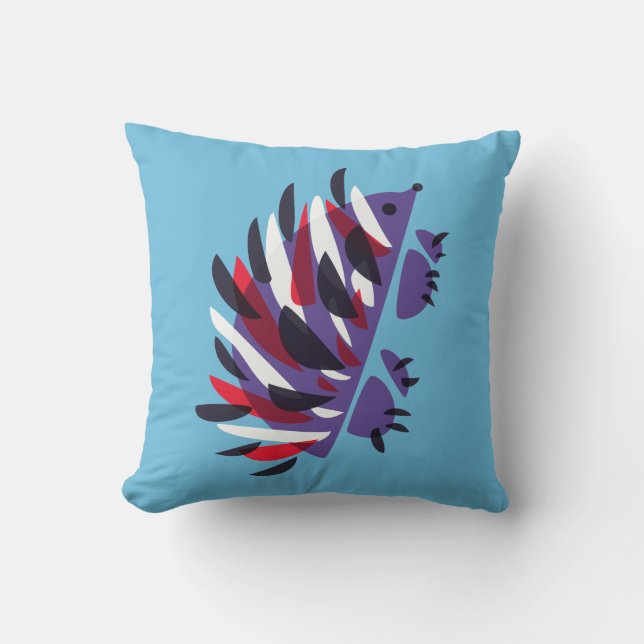 Geometrisk färgrik konst för abstrakt igelkott kudde (Framsida)