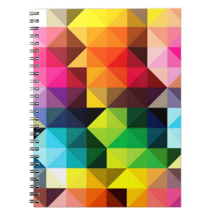 Geometrisk färgrik mönstervektor anteckningsbok med spiral