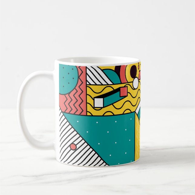 Geometrisk färgstark: abstrakt mönster. kaffemugg (Vänster)