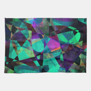 Geometrisk, färgstark, originalkonst av Abstrakt Kökshandduk