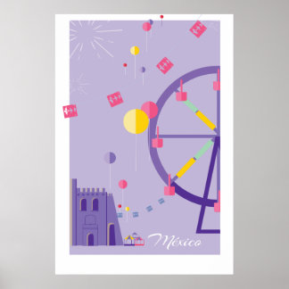 geometrisk färgstark poster för Mexikanska resefes