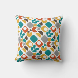 Geometrisk färgstark retro i det moderna mittårhun kudde