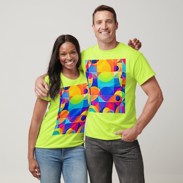 Geometrisk färgsymfoni t shirt (Unisex)
