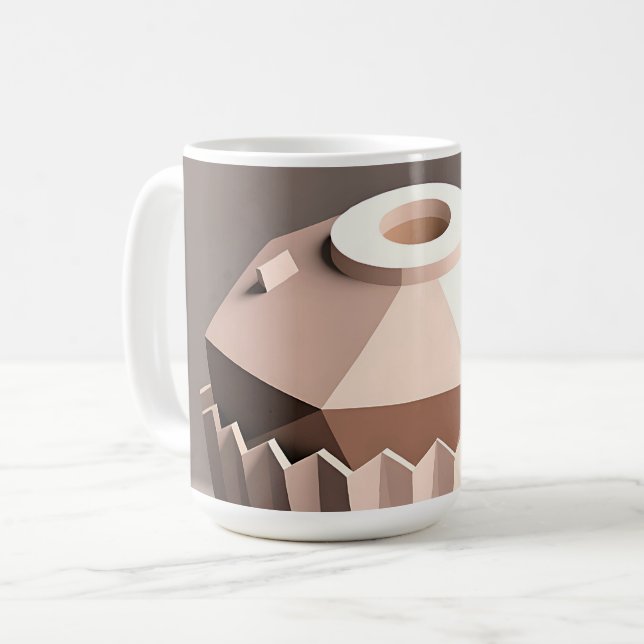 Geometrisk Fasad Cupcake-konst Kaffemugg (Framsida vänster)